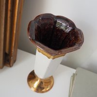 Vintage ceramic vase | Vintage vase | Brown ceramic vase | Vintage Scandinavian home decor | Made in Finland | Turun Hopea