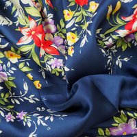 Vintage floral silk scarf | Floral silk scarf | Blue silk scarf | Floral square scarf | Vintage scarf