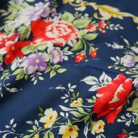 Vintage floral silk scarf | Floral silk scarf | Blue silk scarf | Floral square scarf | Vintage scarf