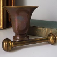 Vintage brass mortar and pestle | Heavy brass mortar | Vintage brass and copper mortar | Vintage mortar and pestle | Vintage kitchenware