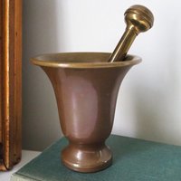 Vintage brass mortar and pestle | Heavy brass mortar | Vintage brass and copper mortar | Vintage mortar and pestle | Vintage kitchenware