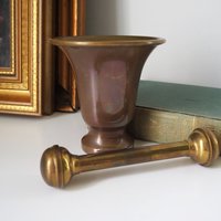 Vintage brass mortar and pestle | Heavy brass mortar | Vintage brass and copper mortar | Vintage mortar and pestle | Vintage kitchenware