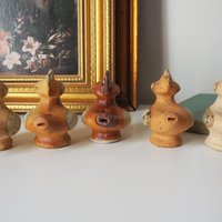 Vintage bird whistle set | Ceramic bird whistles | Set of five vintage bird whistles | Made in Finland | Finnish bird whistles