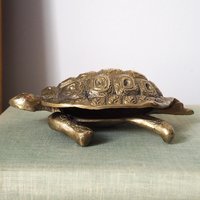 Vintage brass ashtray | Vintage turtle ashtray | Ashtray with lid | Brass turtle ashtray with lid | Vintage brass turtle ashtray