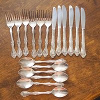 Vintage flatware set for six | Vintage silver plated forks, knives and spoons | Small forks, knives and spoons | Small cutlery set