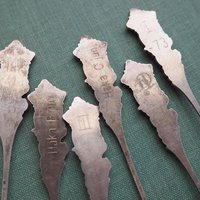 Set of six small vintage teaspoons | Vintage alpacca silver coffee spoons | Matching spoons | Floral teaspoon set | Vintage alpacca spoons