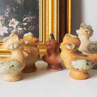 Vintage bird whistle set | Ceramic bird whistles | Set of five vintage bird whistles | Made in Finland | Finnish bird whistles