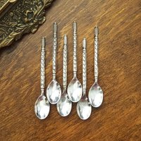 Set of six vintage demitasse spoons | Vintage silver plated spoons | Silver plated demitasse spoon set | Vintage demitasse spoons