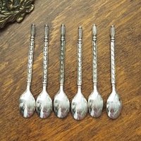 Set of six vintage demitasse spoons | Vintage silver plated spoons | Silver plated demitasse spoon set | Vintage demitasse spoons