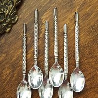 Set of six vintage demitasse spoons | Vintage silver plated spoons | Silver plated demitasse spoon set | Vintage demitasse spoons