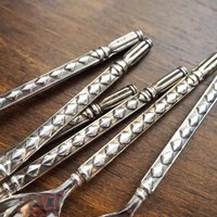 Set of six vintage demitasse spoons | Vintage silver plated spoons | Silver plated demitasse spoon set | Vintage demitasse spoons
