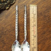 Set of six vintage demitasse spoons | Vintage silver plated spoons | Silver plated demitasse spoon set | Vintage demitasse spoons