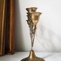 Vintage brass candelabrum | Brass candelabra | Seven arm brass candlestick holder | Etched brass candelabrum | Made in India