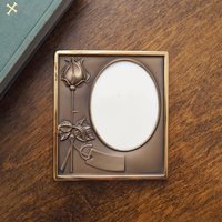 Vintage bronze photo frame | Jorma Laine Bronze Finland | Christening picture frame | Vintage picture frame | Made in Finland