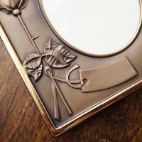Vintage bronze photo frame | Jorma Laine Bronze Finland | Christening picture frame | Vintage picture frame | Made in Finland