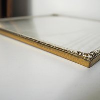 Vintage brass photo frame 20x20 cm | Ornate brass frame | Vintage photo frame | Brass picture frame | Vintage brass and white picture frame