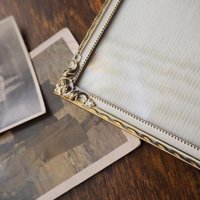 Vintage brass photo frame 20x20 cm | Ornate brass frame | Vintage photo frame | Brass picture frame | Vintage brass and white picture frame
