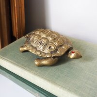 Vintage brass ashtray | Vintage turtle ashtray | Ashtray with lid | Brass turtle ashtray with lid | Vintage brass turtle ashtray