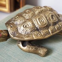 Vintage brass ashtray | Vintage turtle ashtray | Ashtray with lid | Brass turtle ashtray with lid | Vintage brass turtle ashtray