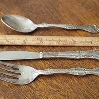 Vintage flatware set for six | Vintage silver plated forks, knives and spoons | Small forks, knives and spoons | Small cutlery set