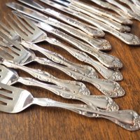 Vintage flatware set for six | Vintage silver plated forks, knives and spoons | Small forks, knives and spoons | Small cutlery set