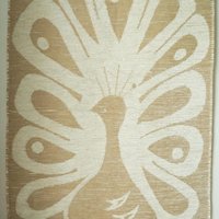 Vintage wall hanging | Peacock wall tapestry | Beige wall hanging | Vintage wall tapestry | Finnish wall tapestry | Peacock wall hanging