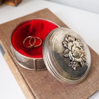 Vintage jewelry box | Vintage floral trinket box | Floral jewellery box | Vintage jewellery box | Silver plated jewellery box