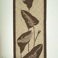Vintage wall hanging | Long wall hanging | Scandinavian woven textile | Brown and beige wall hanging | Retro wall hanging