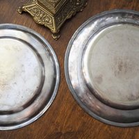 Vintage alpacca silver trays | Set of two simple silver trays | Alpacca silver platters | Vintage serving trays | Vintage silver plated tray