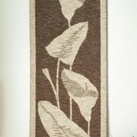 Vintage wall hanging | Long wall hanging | Scandinavian woven textile | Brown and beige wall hanging | Retro wall hanging