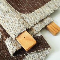 Vintage wall hanging | Long wall hanging | Scandinavian woven textile | Brown and beige wall hanging | Retro wall hanging