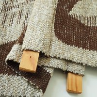 Vintage wall hanging | Long wall hanging | Scandinavian woven textile | Brown and beige wall hanging | Retro wall hanging