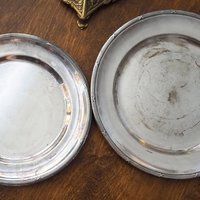 Vintage alpacca silver trays | Set of two simple silver trays | Alpacca silver platters | Vintage serving trays | Vintage silver plated tray