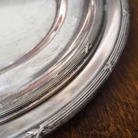 Vintage alpacca silver trays | Set of two simple silver trays | Alpacca silver platters | Vintage serving trays | Vintage silver plated tray