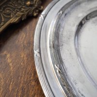 Vintage alpacca silver trays | Set of two simple silver trays | Alpacca silver platters | Vintage serving trays | Vintage silver plated tray