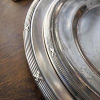 Vintage alpacca silver trays | Set of two simple silver trays | Alpacca silver platters | Vintage serving trays | Vintage silver plated tray