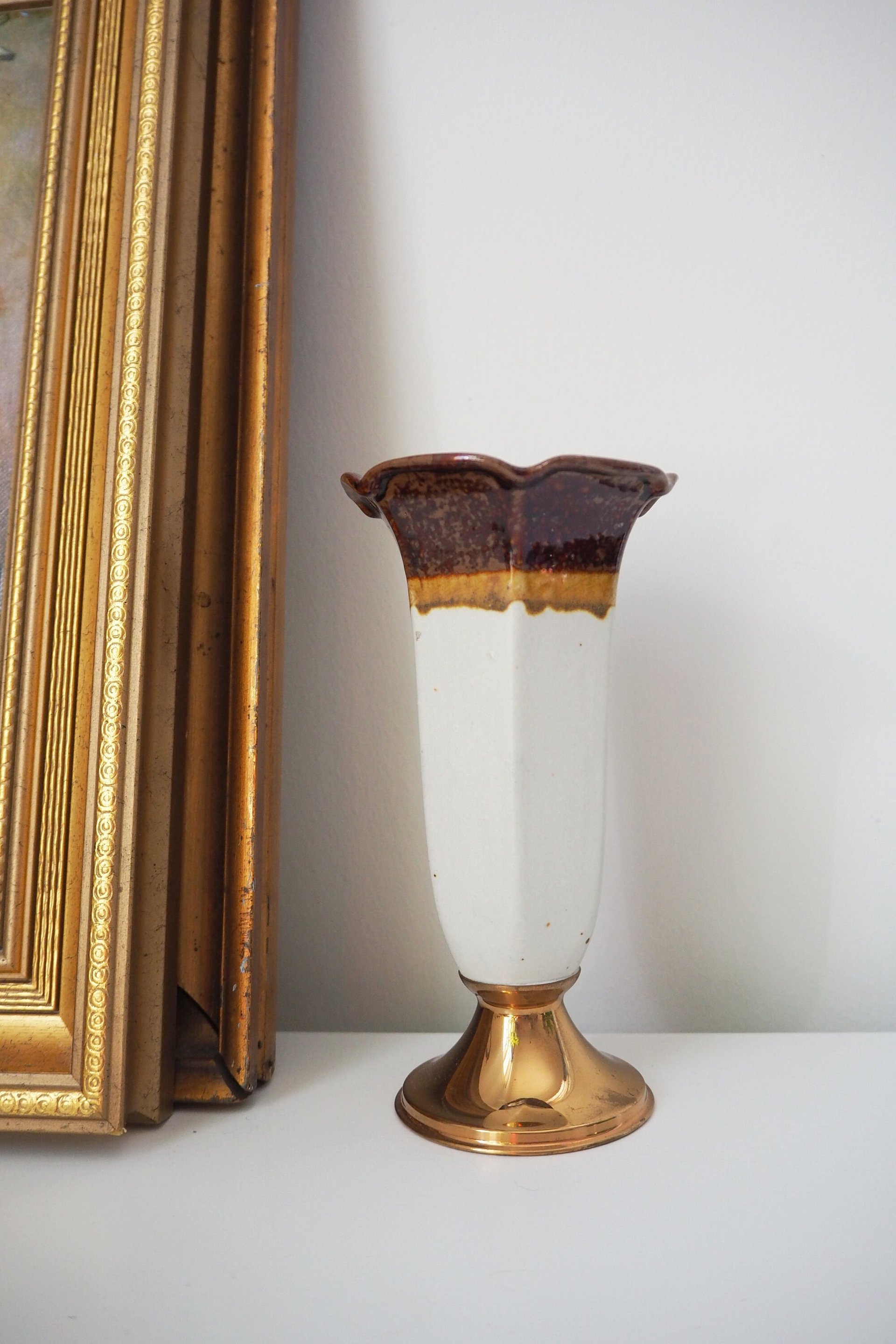 Vintage ceramic vase | Vintage vase | Brown ceramic vase | Vintage Scandinavian home decor | Made in Finland | Turun Hopea