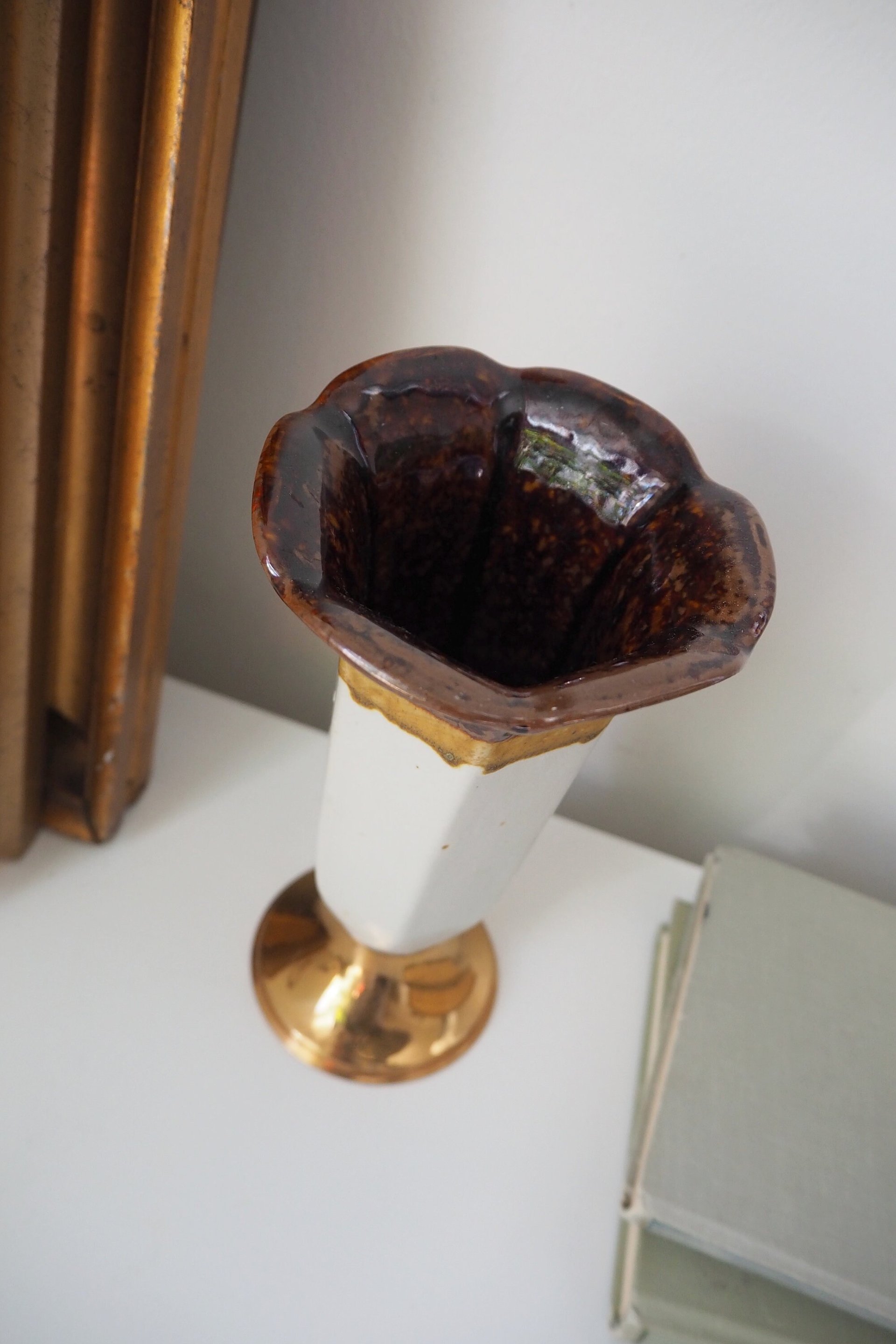 Vintage ceramic vase | Vintage vase | Brown ceramic vase | Vintage Scandinavian home decor | Made in Finland | Turun Hopea