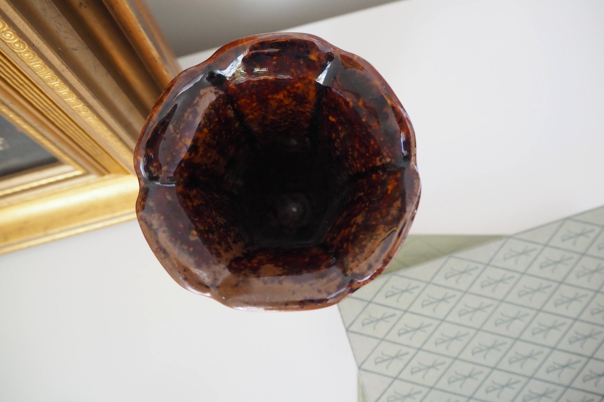 Vintage ceramic vase | Vintage vase | Brown ceramic vase | Vintage Scandinavian home decor | Made in Finland | Turun Hopea
