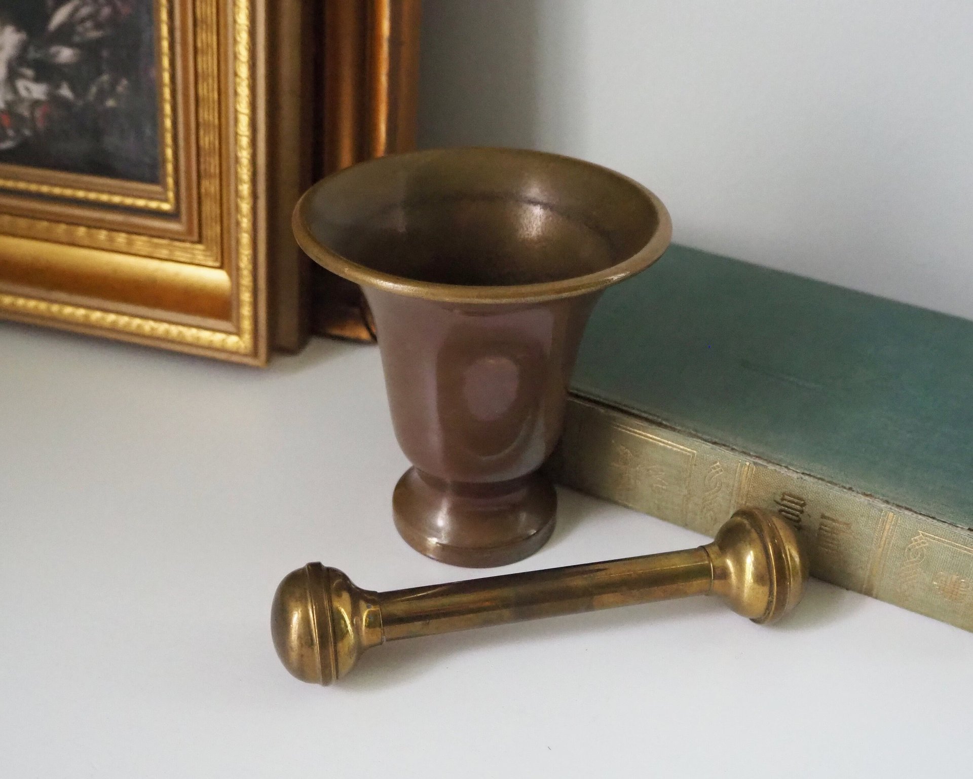 Vintage brass mortar and pestle | Heavy brass mortar | Vintage brass and copper mortar | Vintage mortar and pestle | Vintage kitchenware