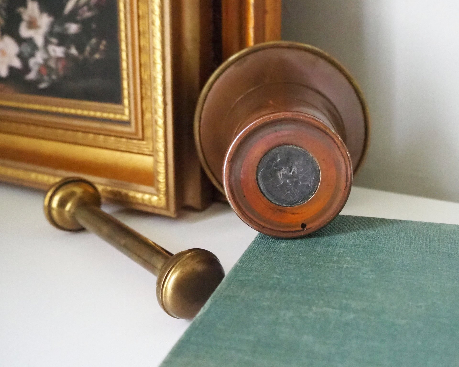 Vintage brass mortar and pestle | Heavy brass mortar | Vintage brass and copper mortar | Vintage mortar and pestle | Vintage kitchenware