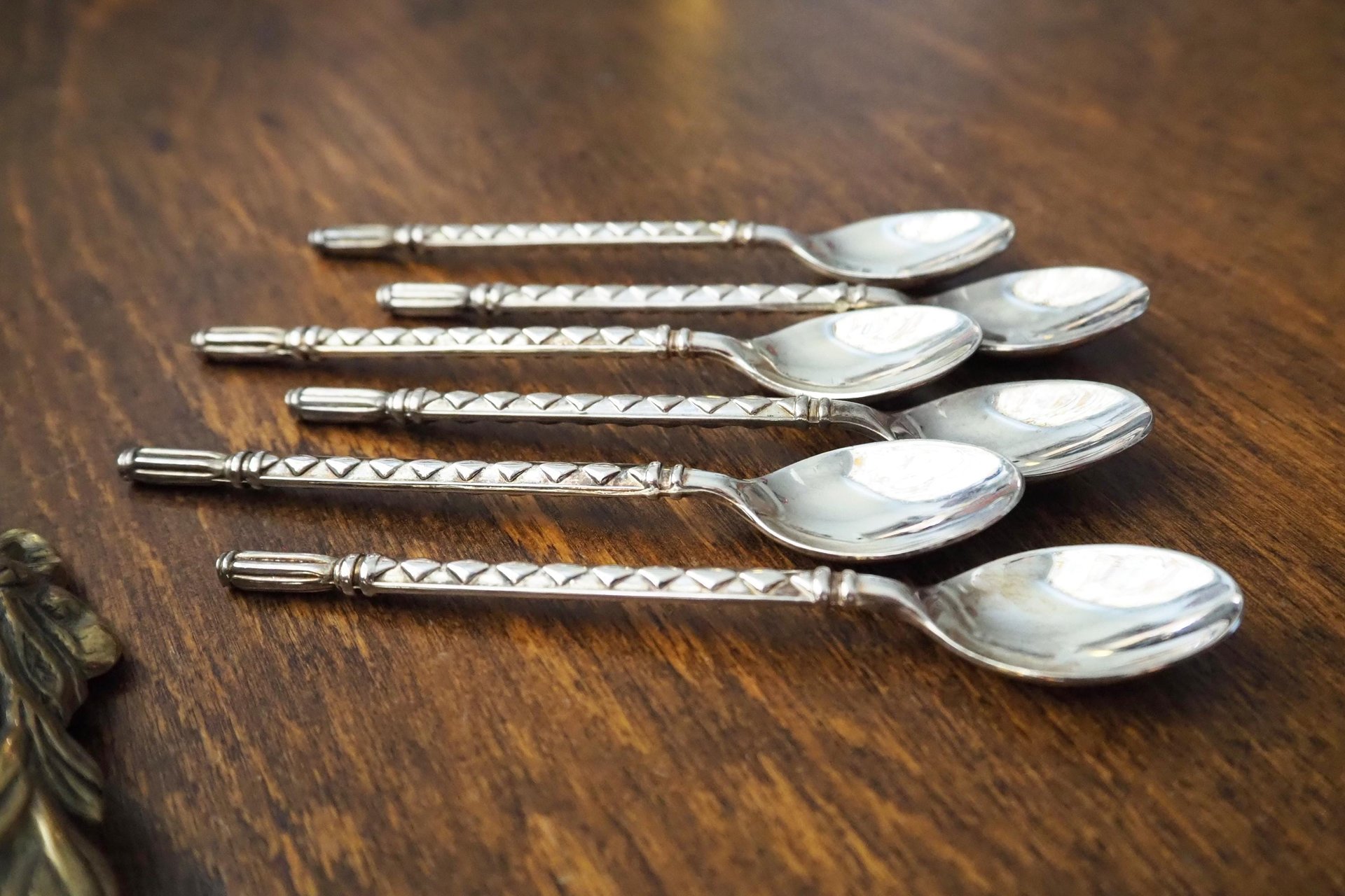 Set of six vintage demitasse spoons | Vintage silver plated spoons | Silver plated demitasse spoon set | Vintage demitasse spoons