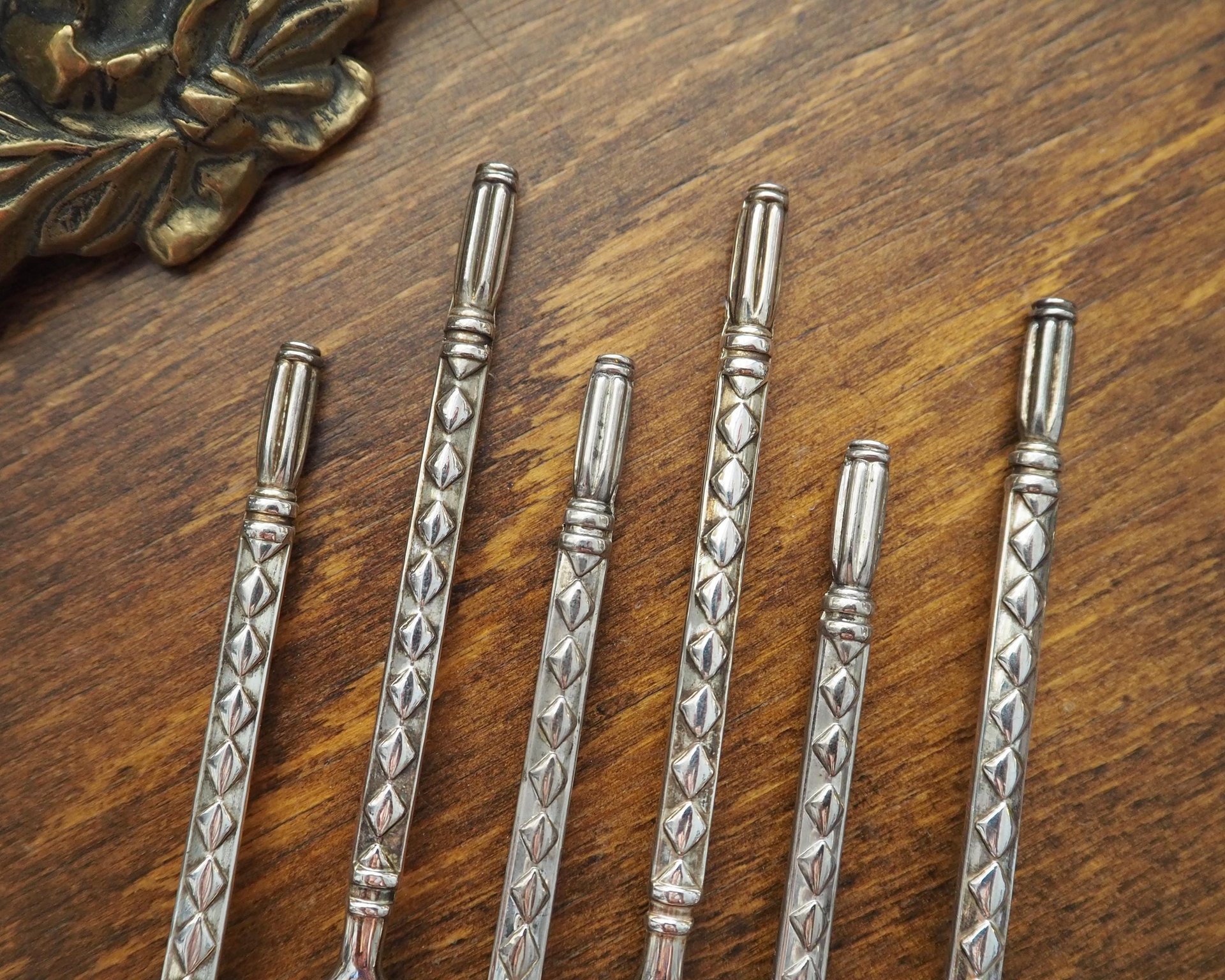 Set of six vintage demitasse spoons | Vintage silver plated spoons | Silver plated demitasse spoon set | Vintage demitasse spoons