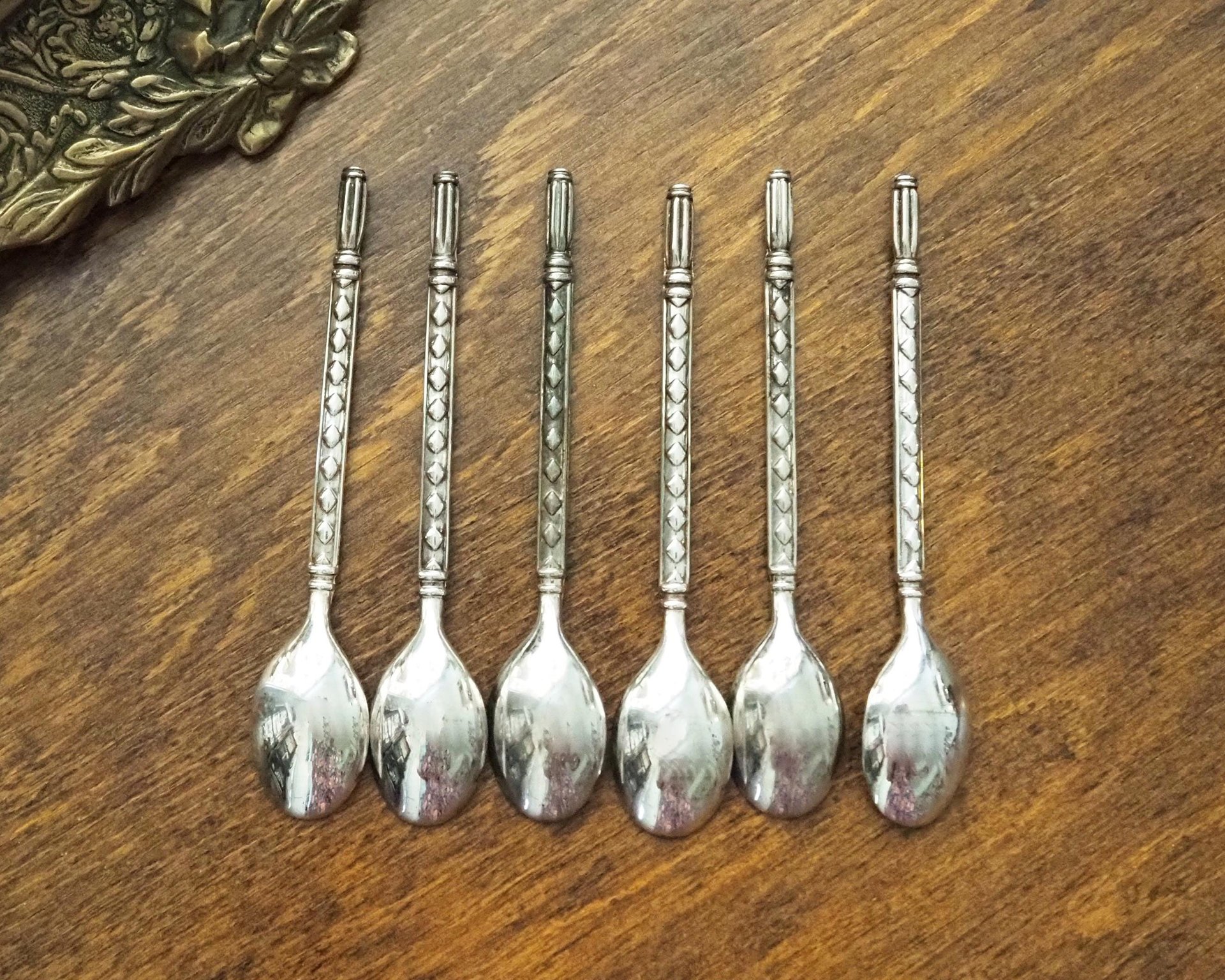 Set of six vintage demitasse spoons | Vintage silver plated spoons | Silver plated demitasse spoon set | Vintage demitasse spoons