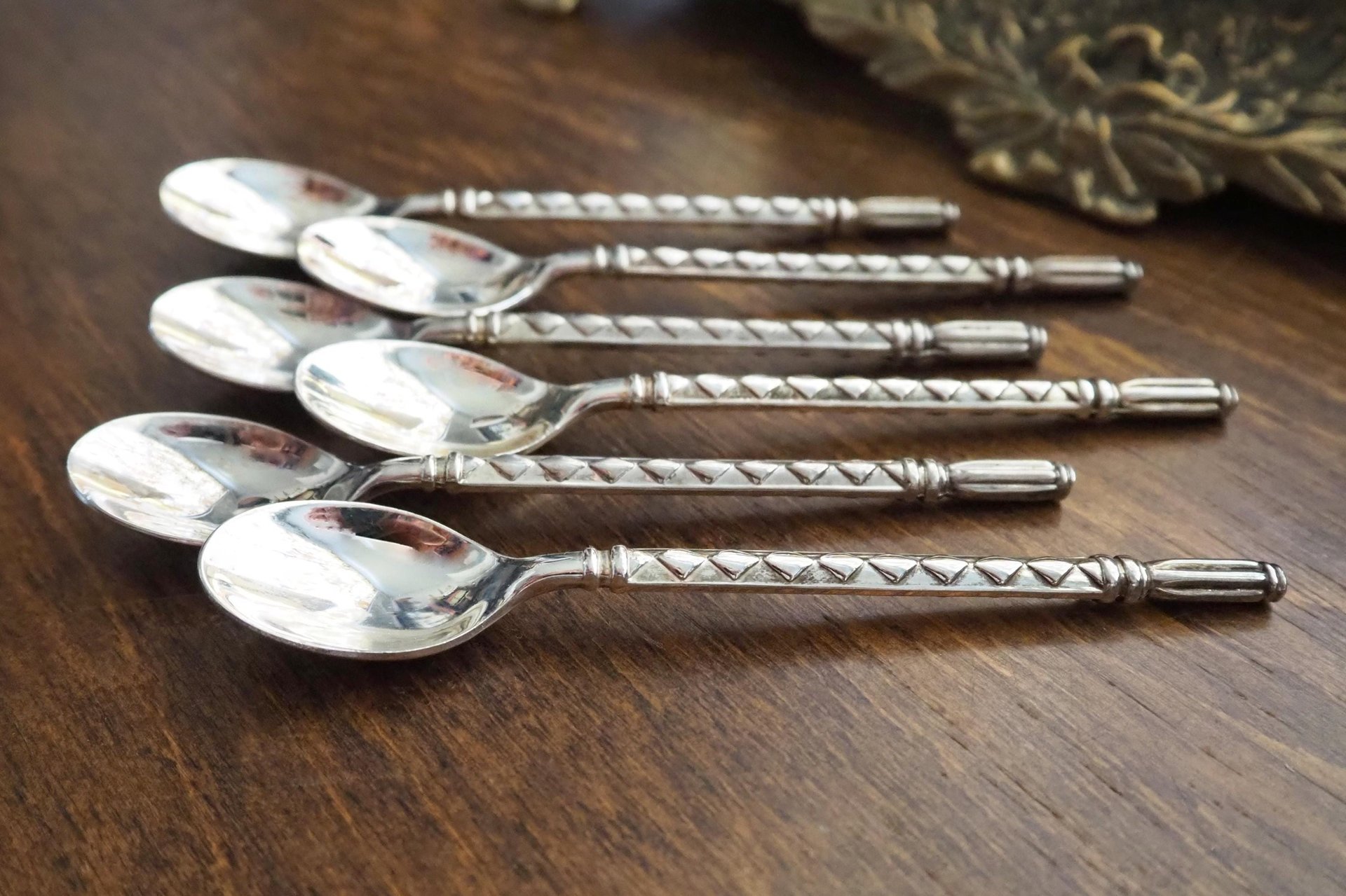 Set of six vintage demitasse spoons | Vintage silver plated spoons | Silver plated demitasse spoon set | Vintage demitasse spoons