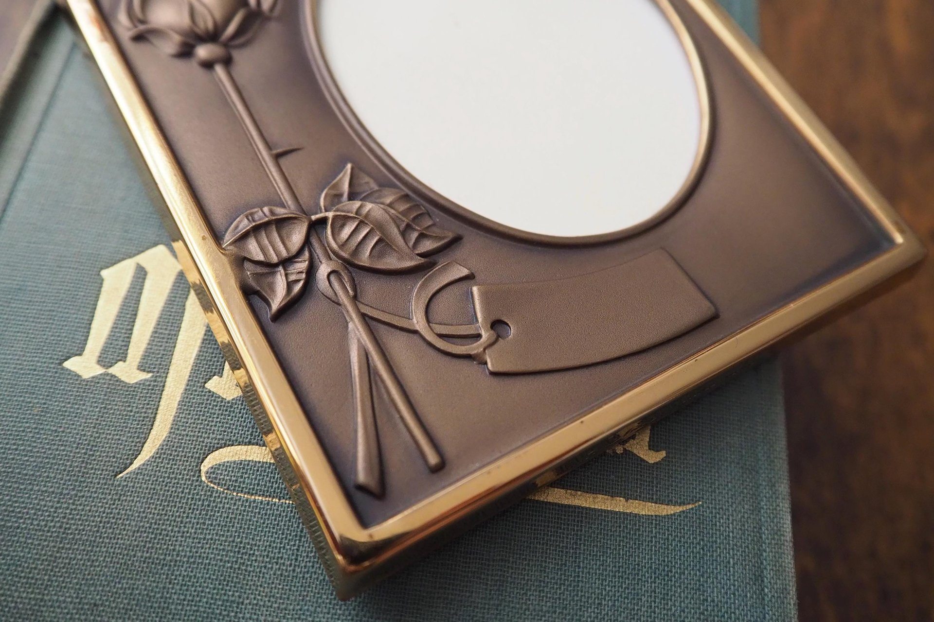 Vintage bronze photo frame | Jorma Laine Bronze Finland | Christening picture frame | Vintage picture frame | Made in Finland
