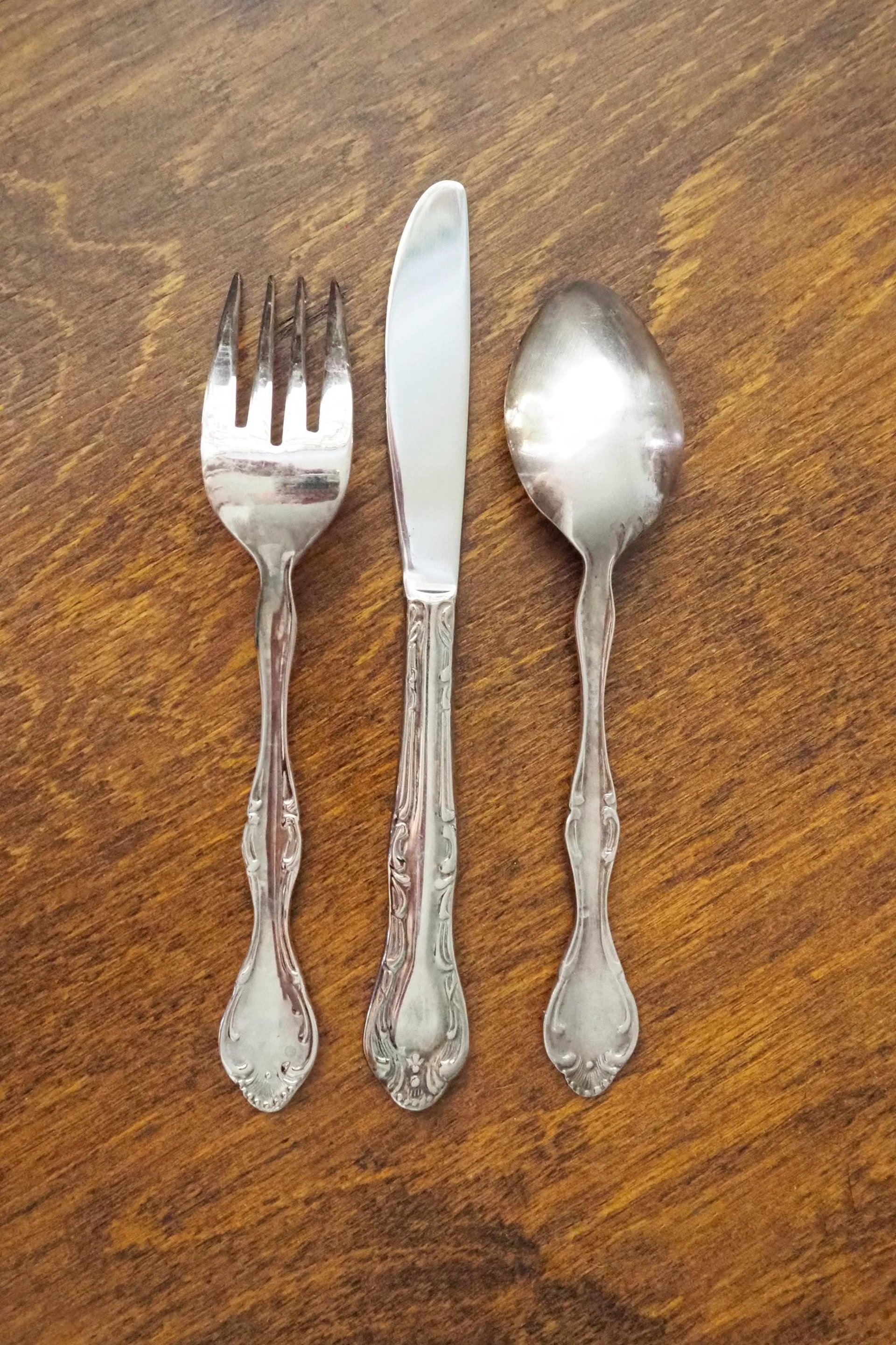 Vintage flatware set for six | Vintage silver plated forks, knives and spoons | Small forks, knives and spoons | Small cutlery set