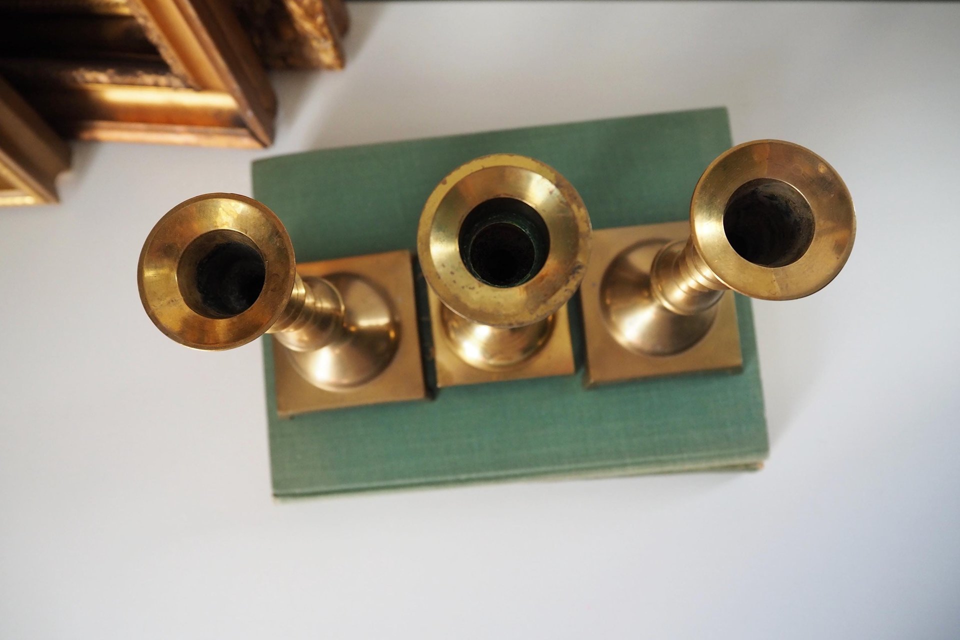 Set of three mismatched vintage candlesticks | Candle holders | Vintage brass candle holders | Mismatched brass candle holders