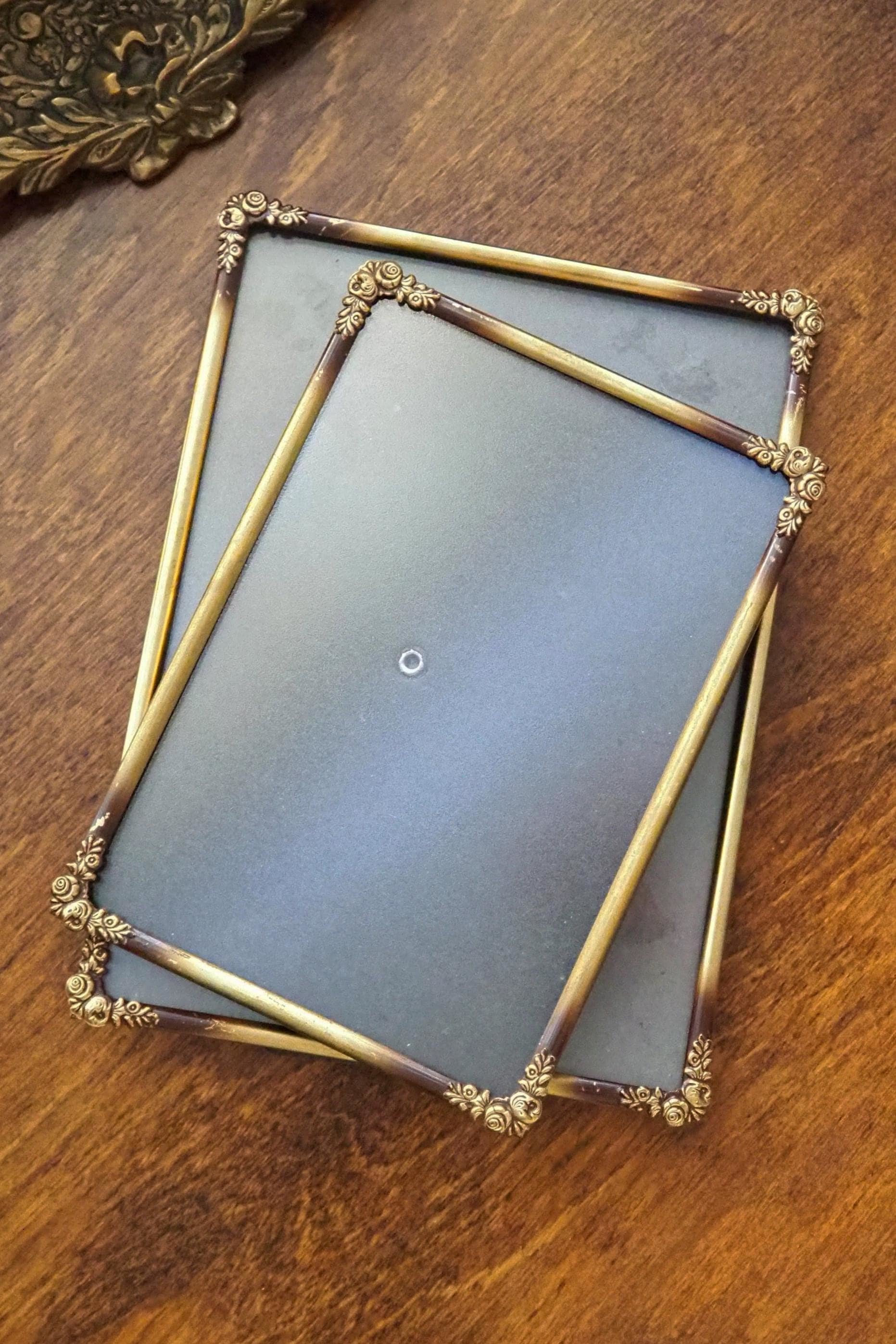 Set of two vintage photo frames | Vintage brass frames | Set of two matching vintage frames | Vintage brass frame set | Vintage frames