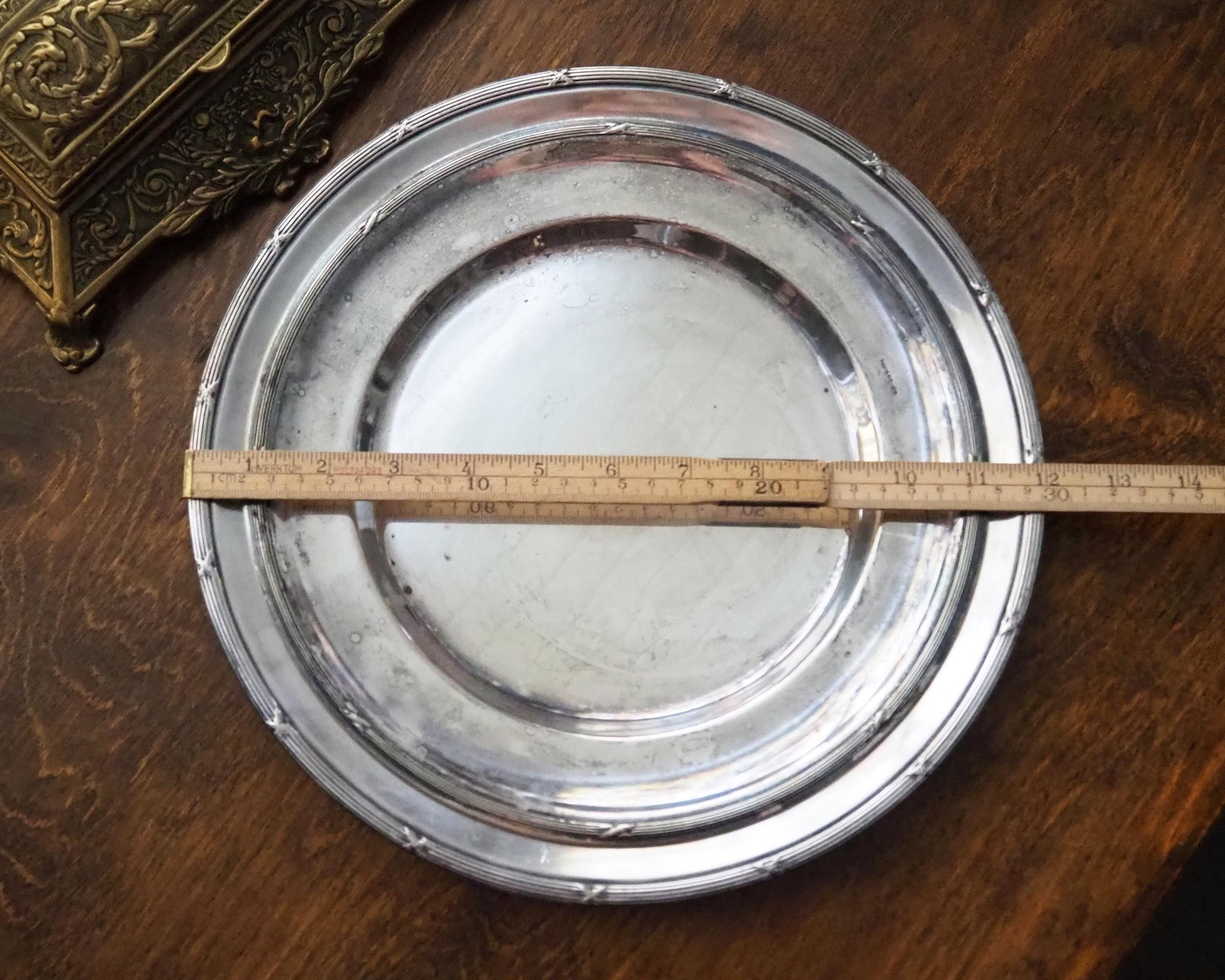 Vintage alpacca silver trays | Set of two simple silver trays | Alpacca silver platters | Vintage serving trays | Vintage silver plated tray